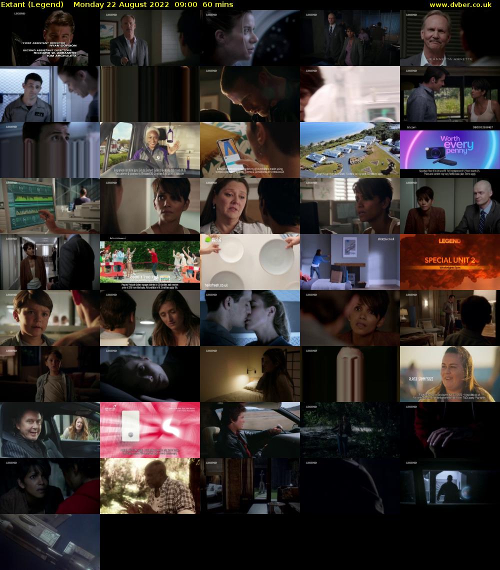 Extant (Legend) Monday 22 August 2022 09:00 - 10:00