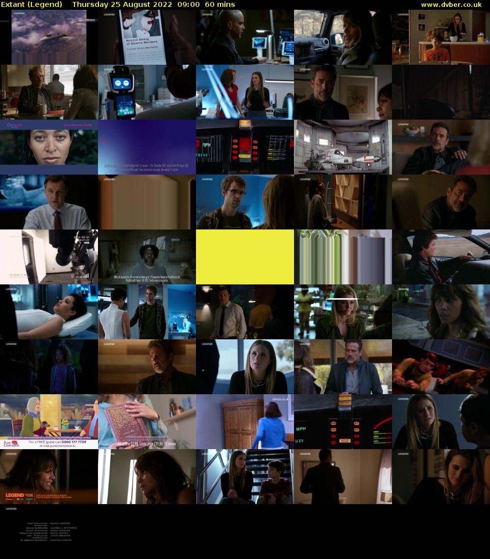 Extant (Legend) Thursday 25 August 2022 09:00 - 10:00