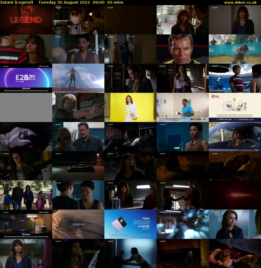 Extant (Legend) Tuesday 30 August 2022 09:00 - 10:00