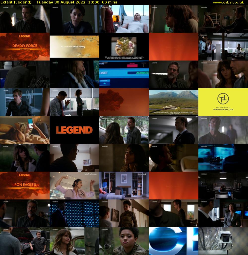 Extant (Legend) Tuesday 30 August 2022 10:00 - 11:00