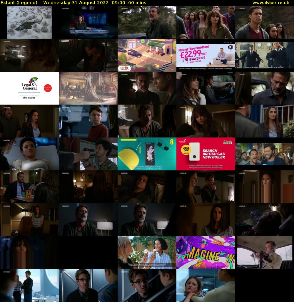 Extant (Legend) Wednesday 31 August 2022 09:00 - 10:00