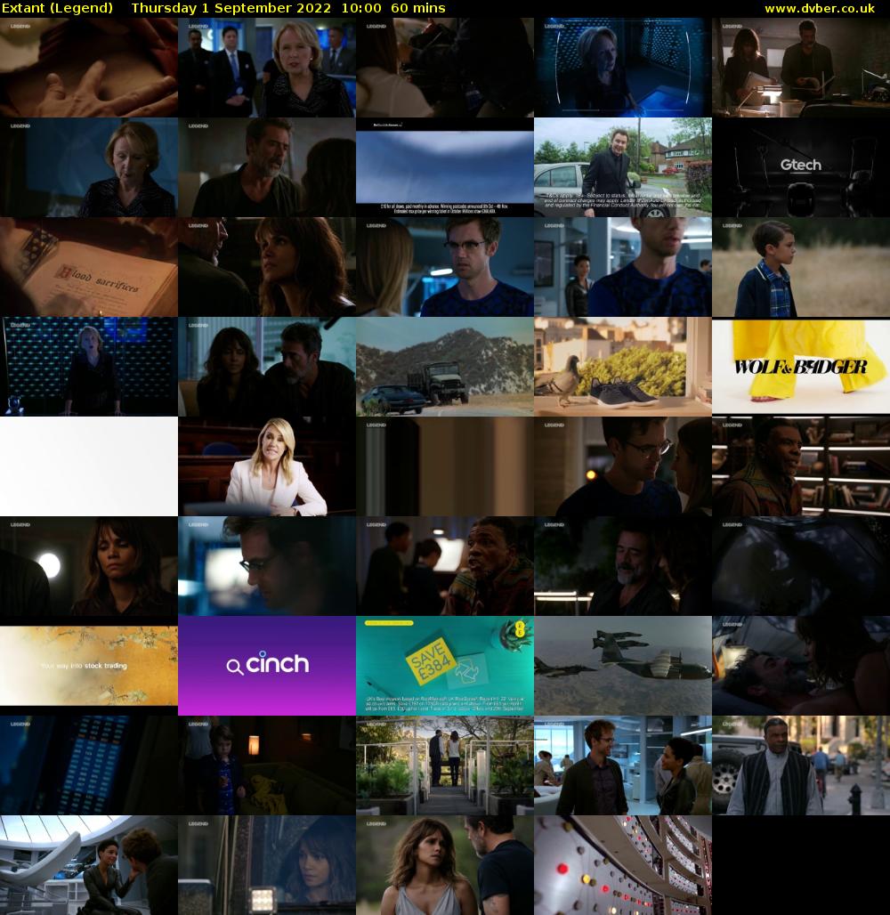Extant (Legend) Thursday 1 September 2022 10:00 - 11:00
