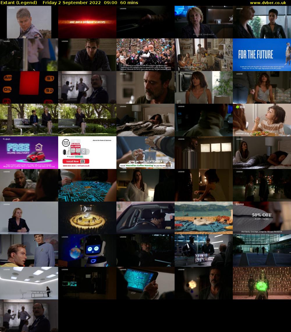 Extant (Legend) Friday 2 September 2022 09:00 - 10:00