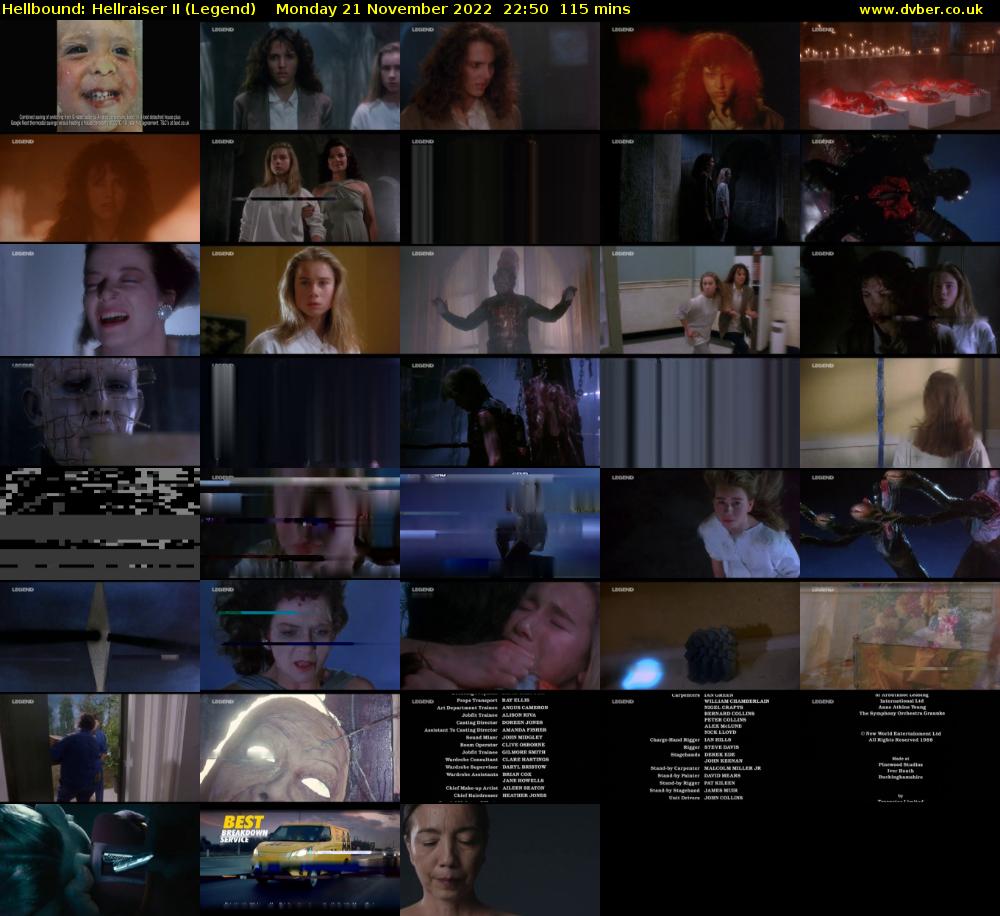Hellbound: Hellraiser II (Legend) Monday 21 November 2022 22:50 - 00:45