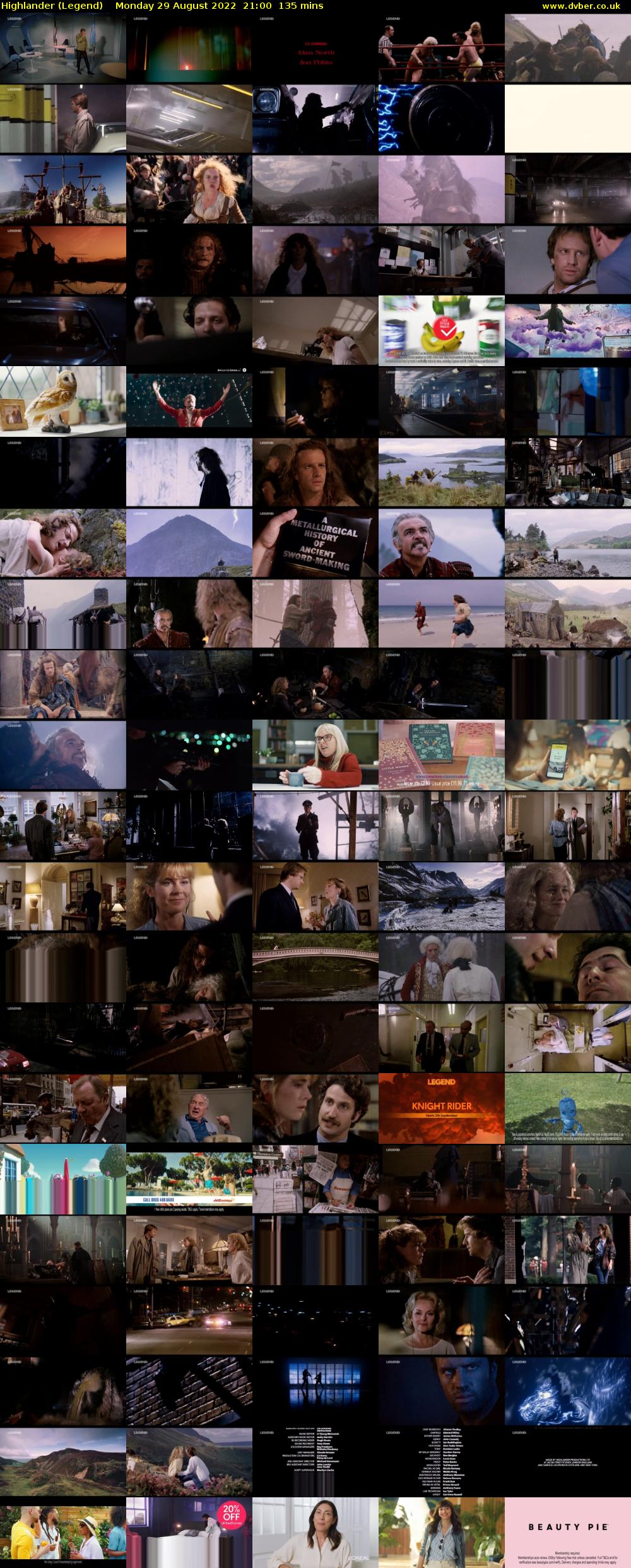 Highlander (Legend) Monday 29 August 2022 21:00 - 23:15