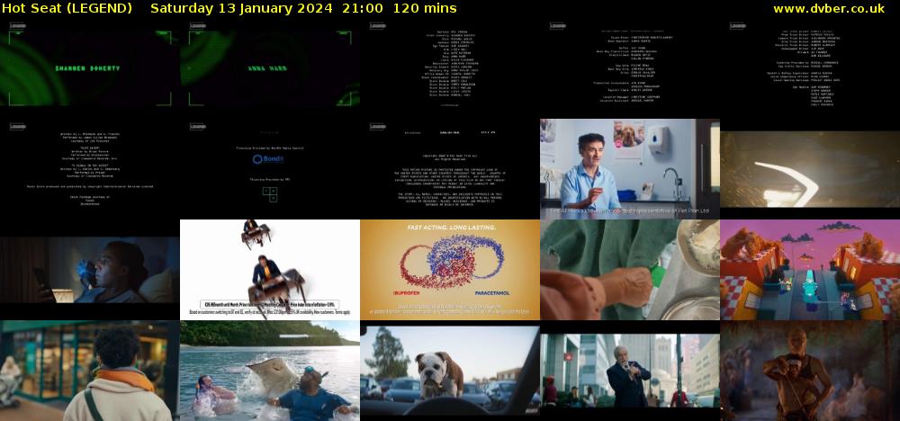 Hot Seat (LEGEND) Saturday 13 January 2024 21:00 - 23:00