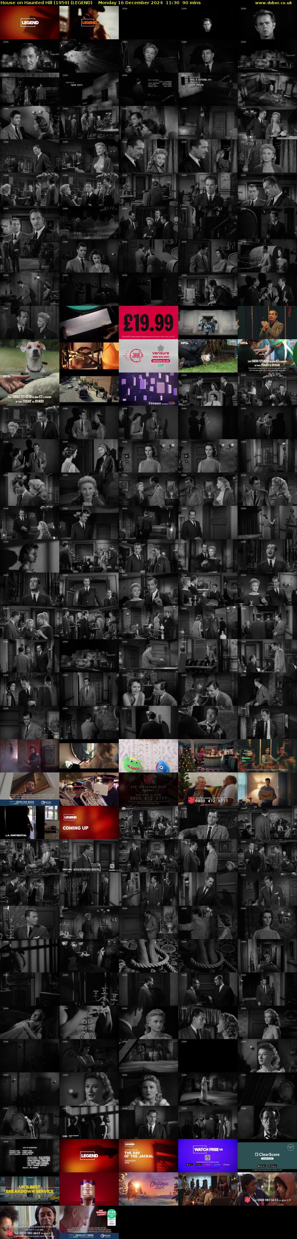 House on Haunted Hill (1959) (LEGEND) Monday 16 December 2024 11:30 - 13:00