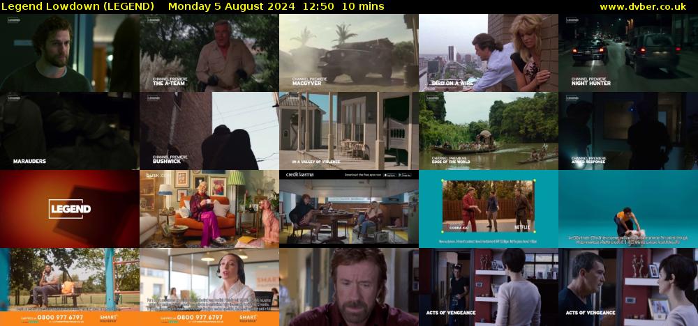 Legend Lowdown (LEGEND) Monday 5 August 2024 12:50 - 13:00