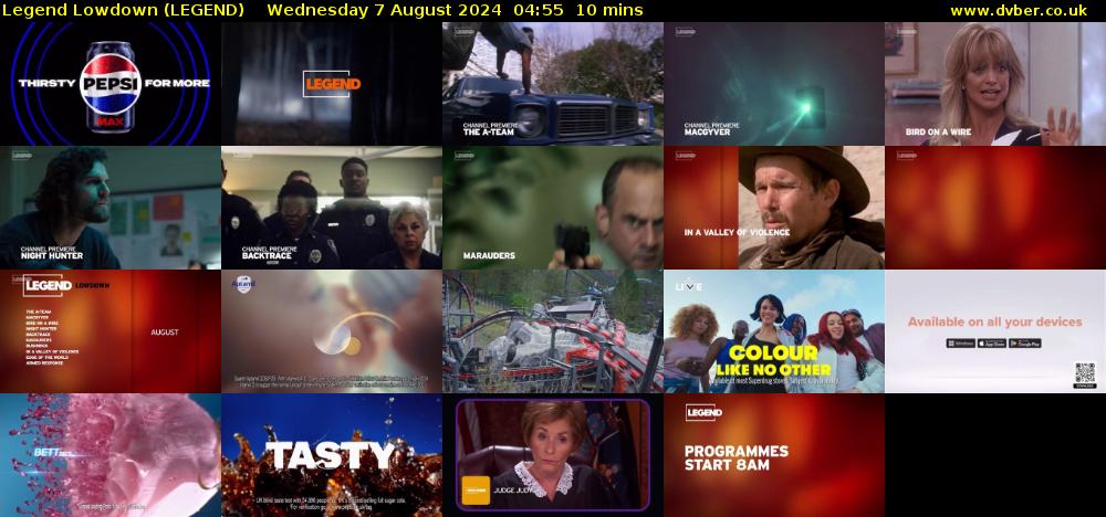 Legend Lowdown (LEGEND) Wednesday 7 August 2024 04:55 - 05:05
