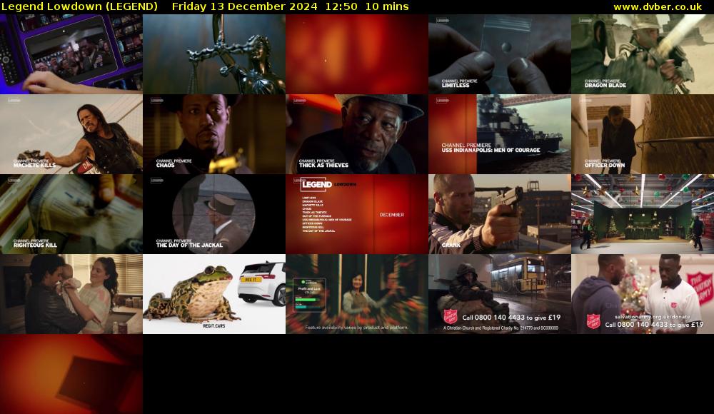 Legend Lowdown (LEGEND) Friday 13 December 2024 12:50 - 13:00