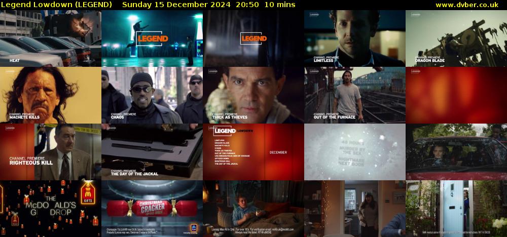 Legend Lowdown (LEGEND) Sunday 15 December 2024 20:50 - 21:00