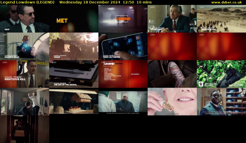 Legend Lowdown (LEGEND) Wednesday 18 December 2024 12:50 - 13:00