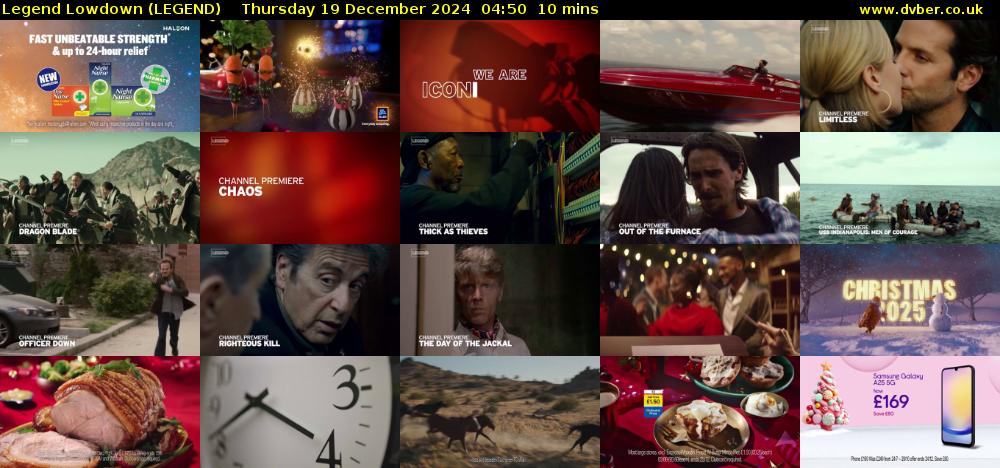Legend Lowdown (LEGEND) Thursday 19 December 2024 04:50 - 05:00