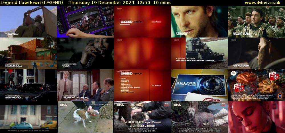 Legend Lowdown (LEGEND) Thursday 19 December 2024 12:50 - 13:00