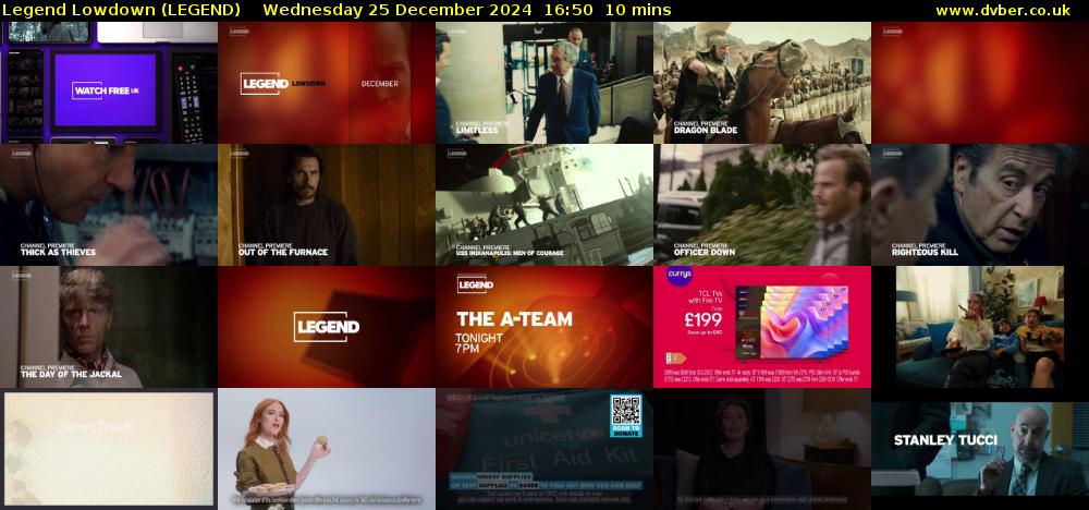 Legend Lowdown (LEGEND) Wednesday 25 December 2024 16:50 - 17:00