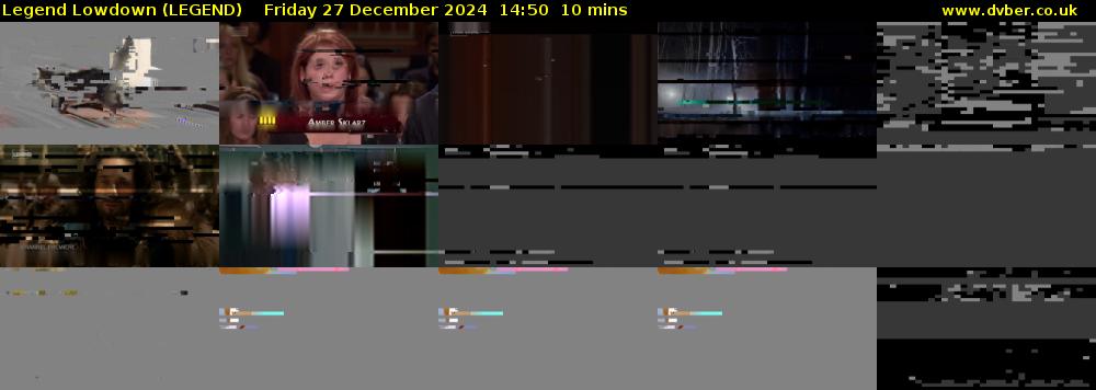Legend Lowdown (LEGEND) Friday 27 December 2024 14:50 - 15:00