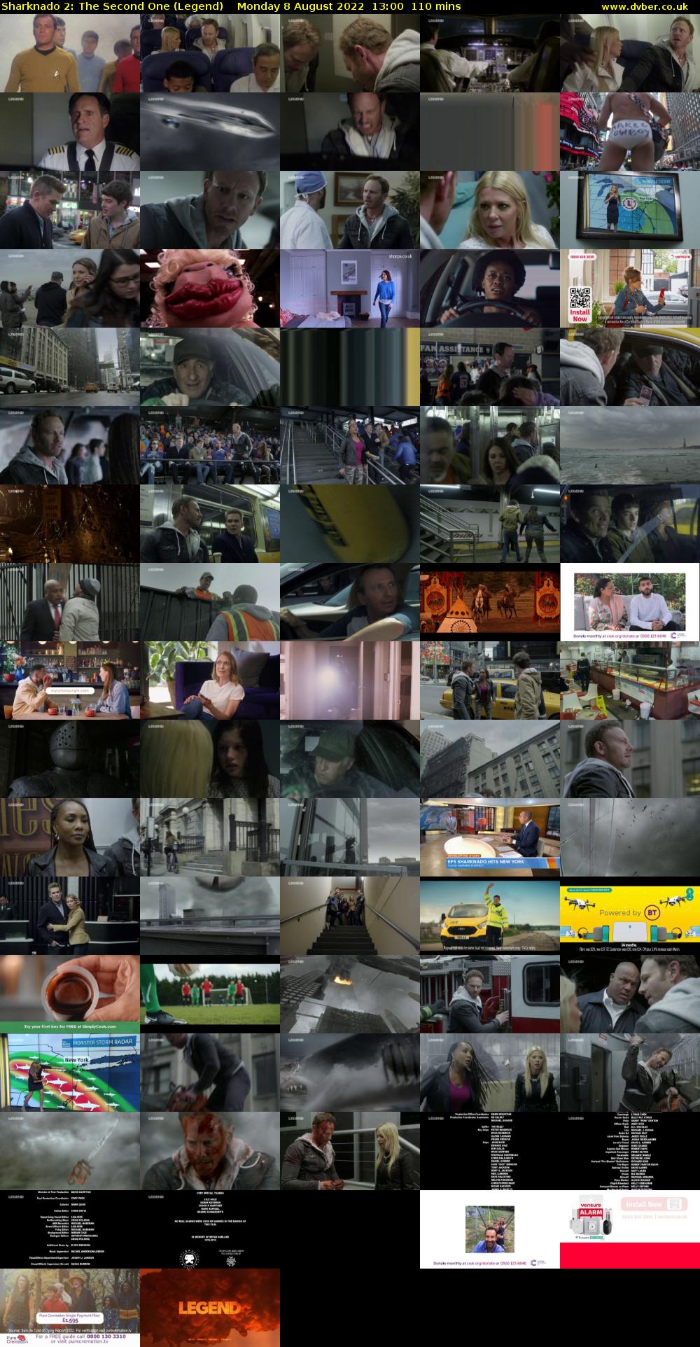 Sharknado 2: The Second One (Legend) Monday 8 August 2022 13:00 - 14:50