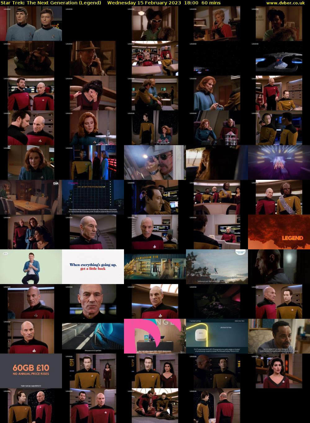 Star Trek: The Next Generation (Legend) Wednesday 15 February 2023 18:00 - 19:00