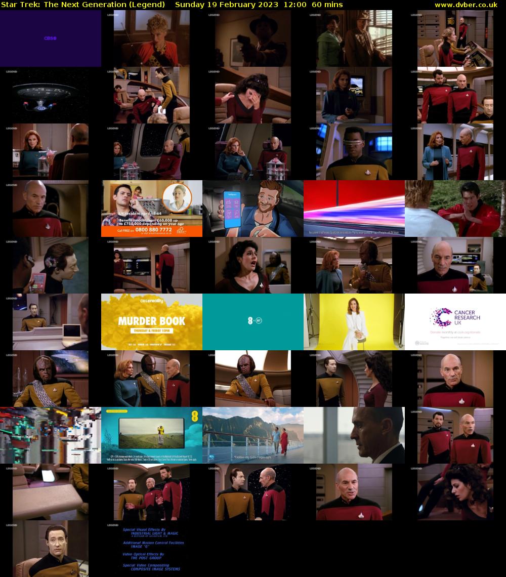 Star Trek: The Next Generation (Legend) Sunday 19 February 2023 12:00 - 13:00