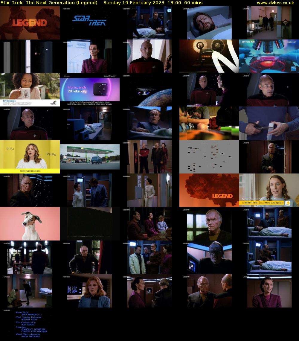 Star Trek: The Next Generation (Legend) Sunday 19 February 2023 13:00 - 14:00