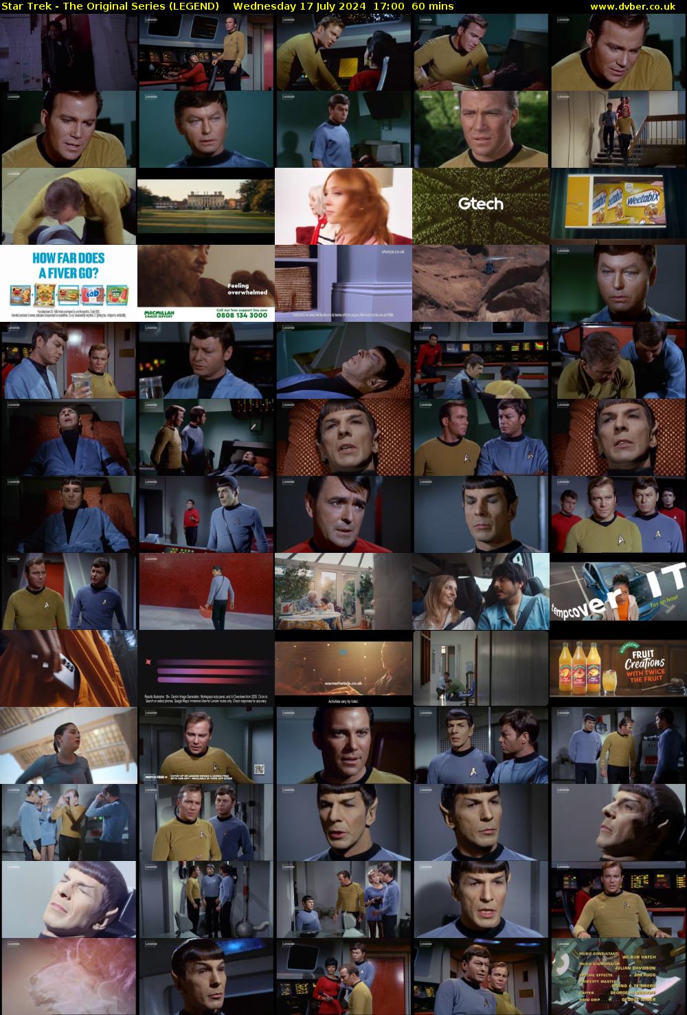 Star Trek - The Original Series (LEGEND) Wednesday 17 July 2024 17:00 - 18:00