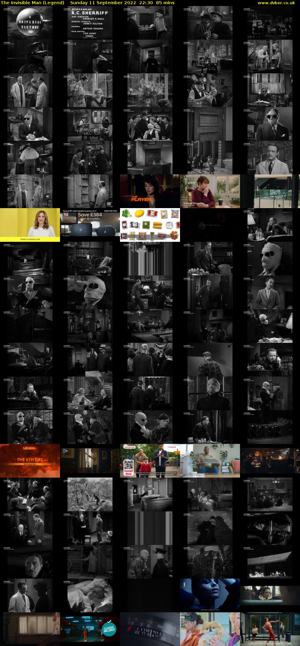 The Invisible Man (Legend) Sunday 11 September 2022 22:30 - 23:55