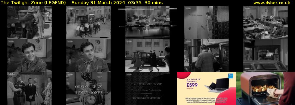 The Twilight Zone (LEGEND) Sunday 31 March 2024 03:35 - 04:05