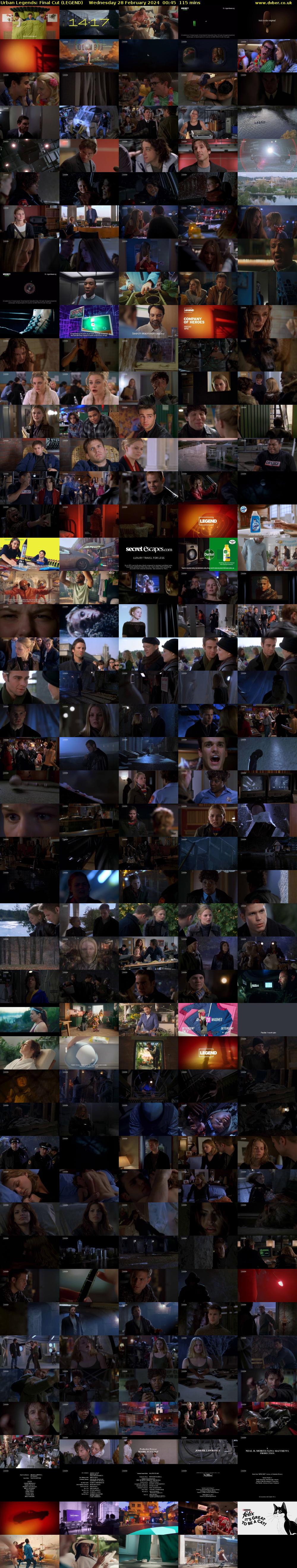 Urban Legends: Final Cut (LEGEND) Wednesday 28 February 2024 00:45 - 02:40