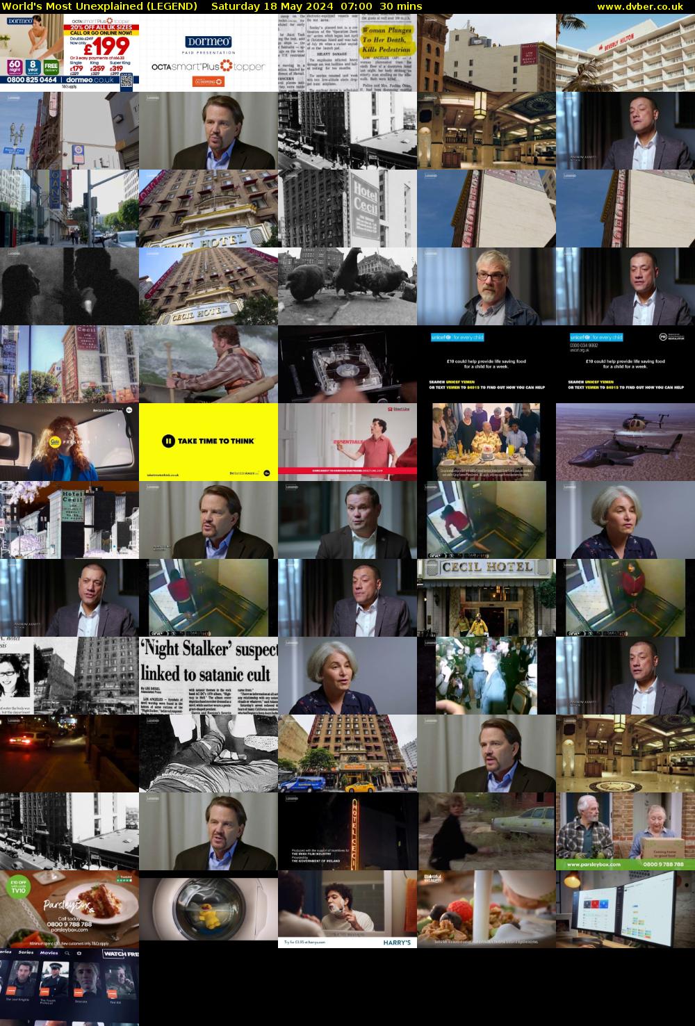 World's Most Unexplained (LEGEND) Saturday 18 May 2024 07:00 - 07:30