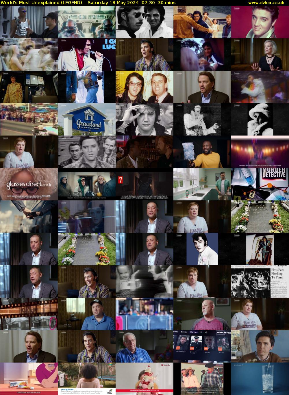 World's Most Unexplained (LEGEND) Saturday 18 May 2024 07:30 - 08:00