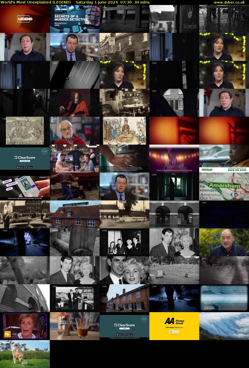 World's Most Unexplained (LEGEND) Saturday 1 June 2024 07:30 - 08:00