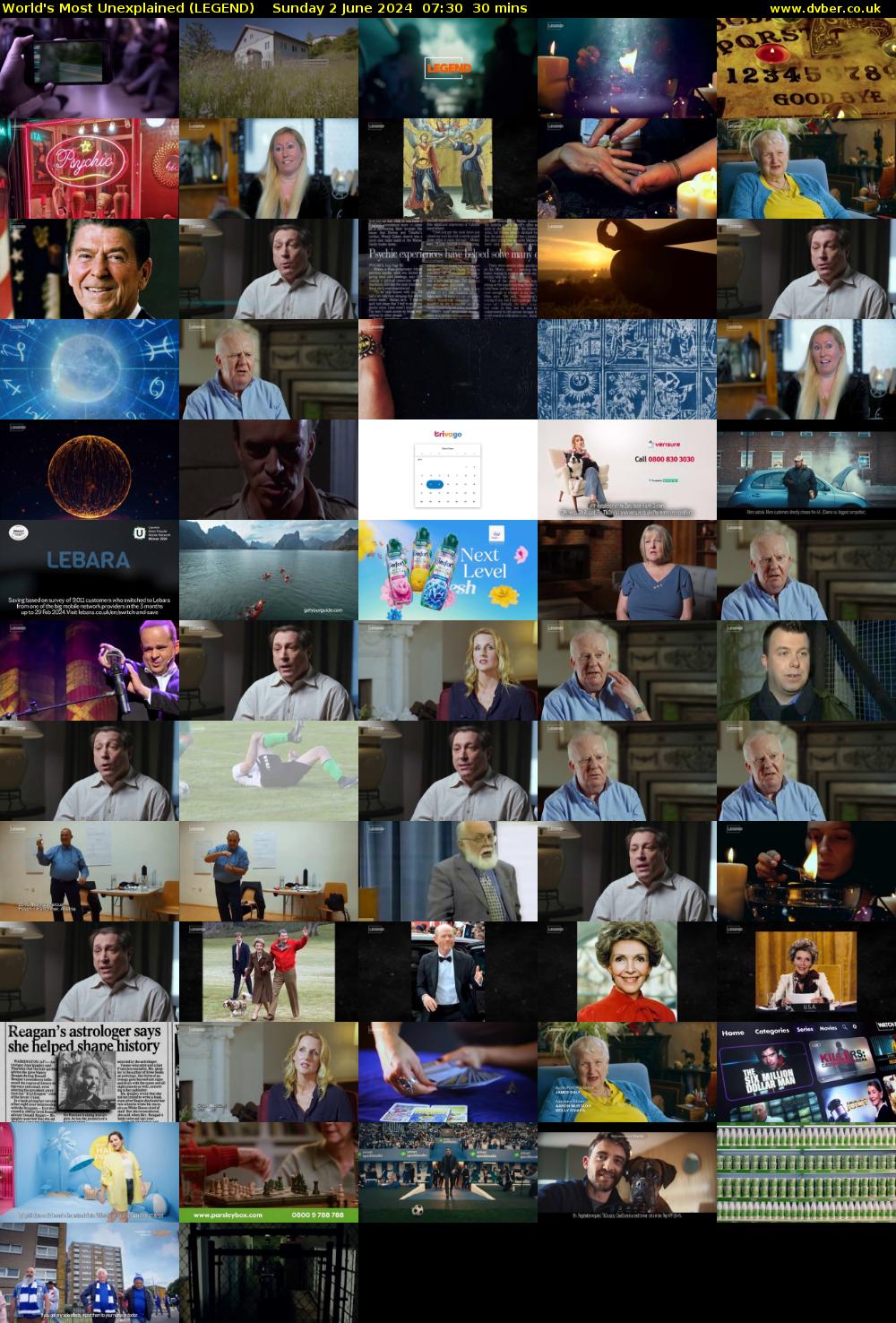 World's Most Unexplained (LEGEND) Sunday 2 June 2024 07:30 - 08:00