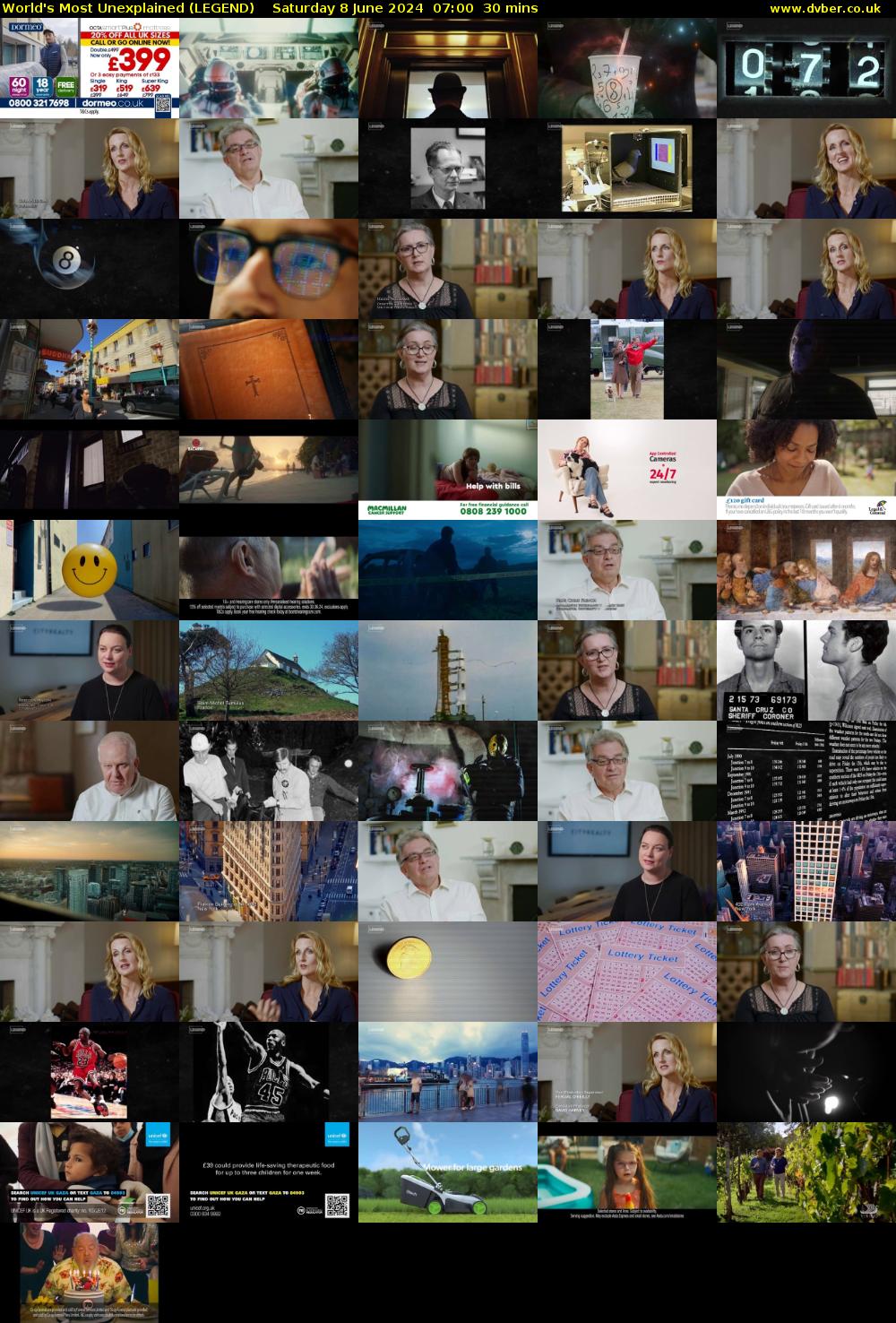 World's Most Unexplained (LEGEND) Saturday 8 June 2024 07:00 - 07:30