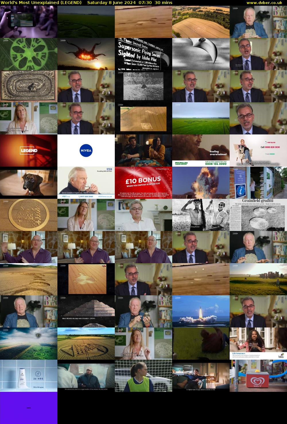 World's Most Unexplained (LEGEND) Saturday 8 June 2024 07:30 - 08:00