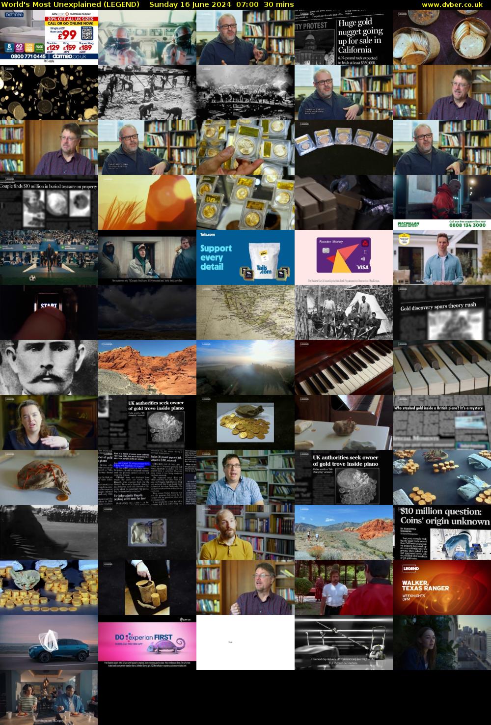 World's Most Unexplained (LEGEND) Sunday 16 June 2024 07:00 - 07:30