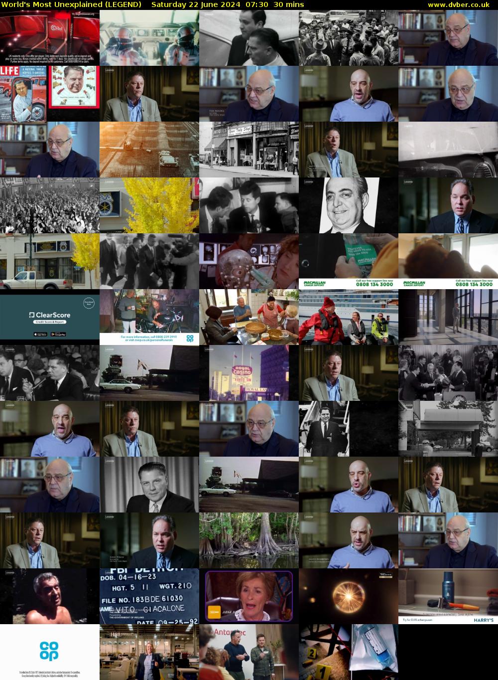World's Most Unexplained (LEGEND) Saturday 22 June 2024 07:30 - 08:00