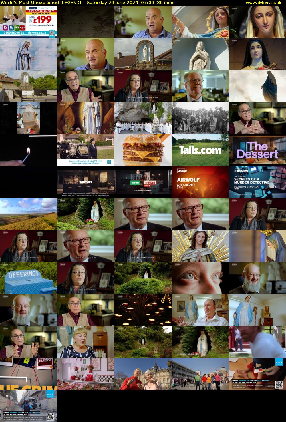 World's Most Unexplained (LEGEND) Saturday 29 June 2024 07:00 - 07:30