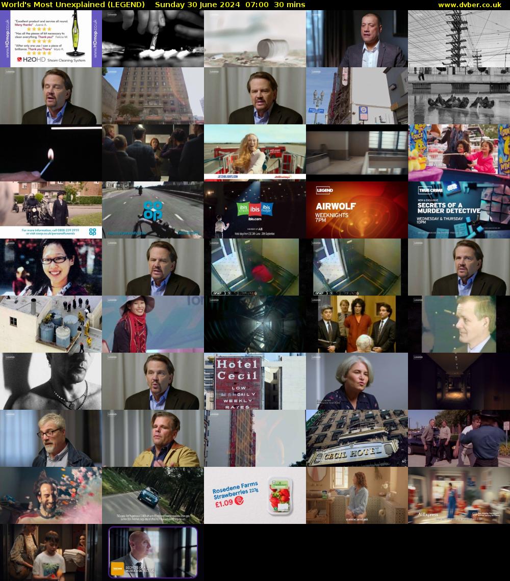 World's Most Unexplained (LEGEND) Sunday 30 June 2024 07:00 - 07:30