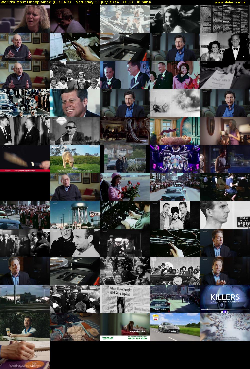 World's Most Unexplained (LEGEND) Saturday 13 July 2024 07:30 - 08:00