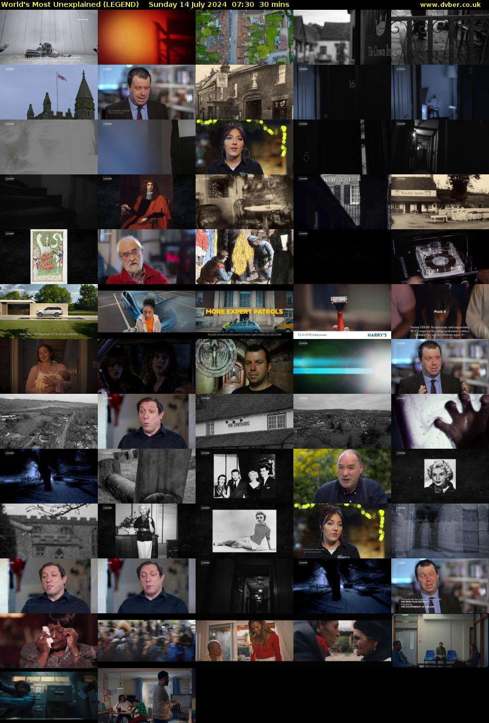 World's Most Unexplained (LEGEND) Sunday 14 July 2024 07:30 - 08:00