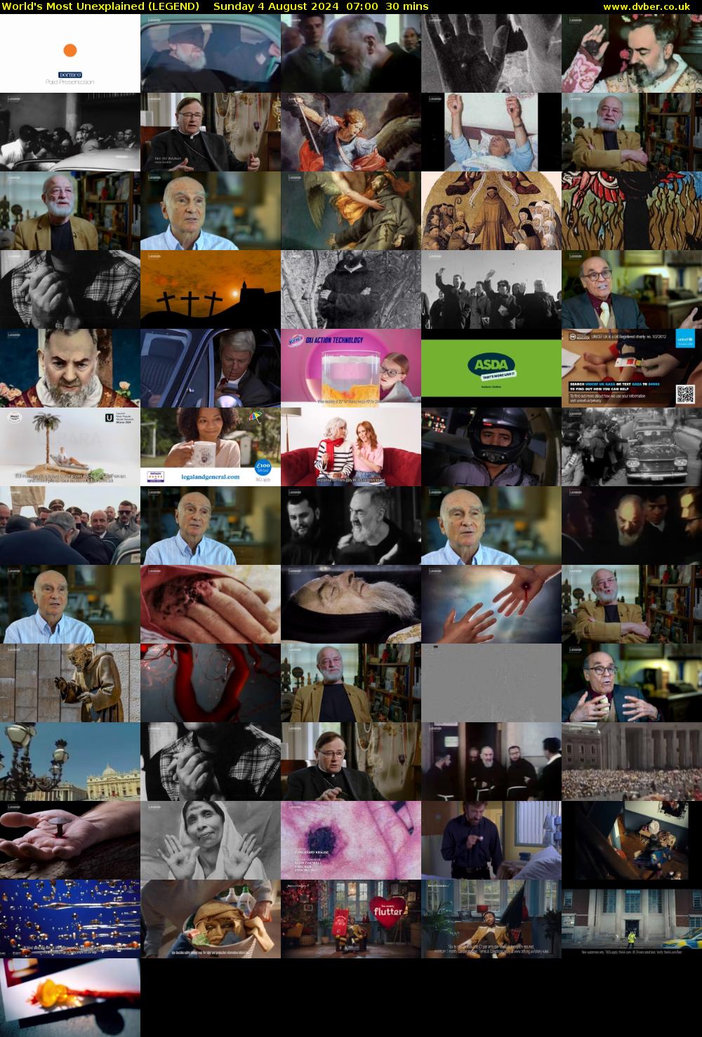 World's Most Unexplained (LEGEND) Sunday 4 August 2024 07:00 - 07:30