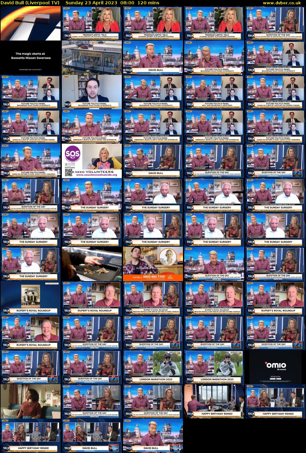 David Bull (Liverpool TV) Sunday 23 April 2023 08:00 - 10:00