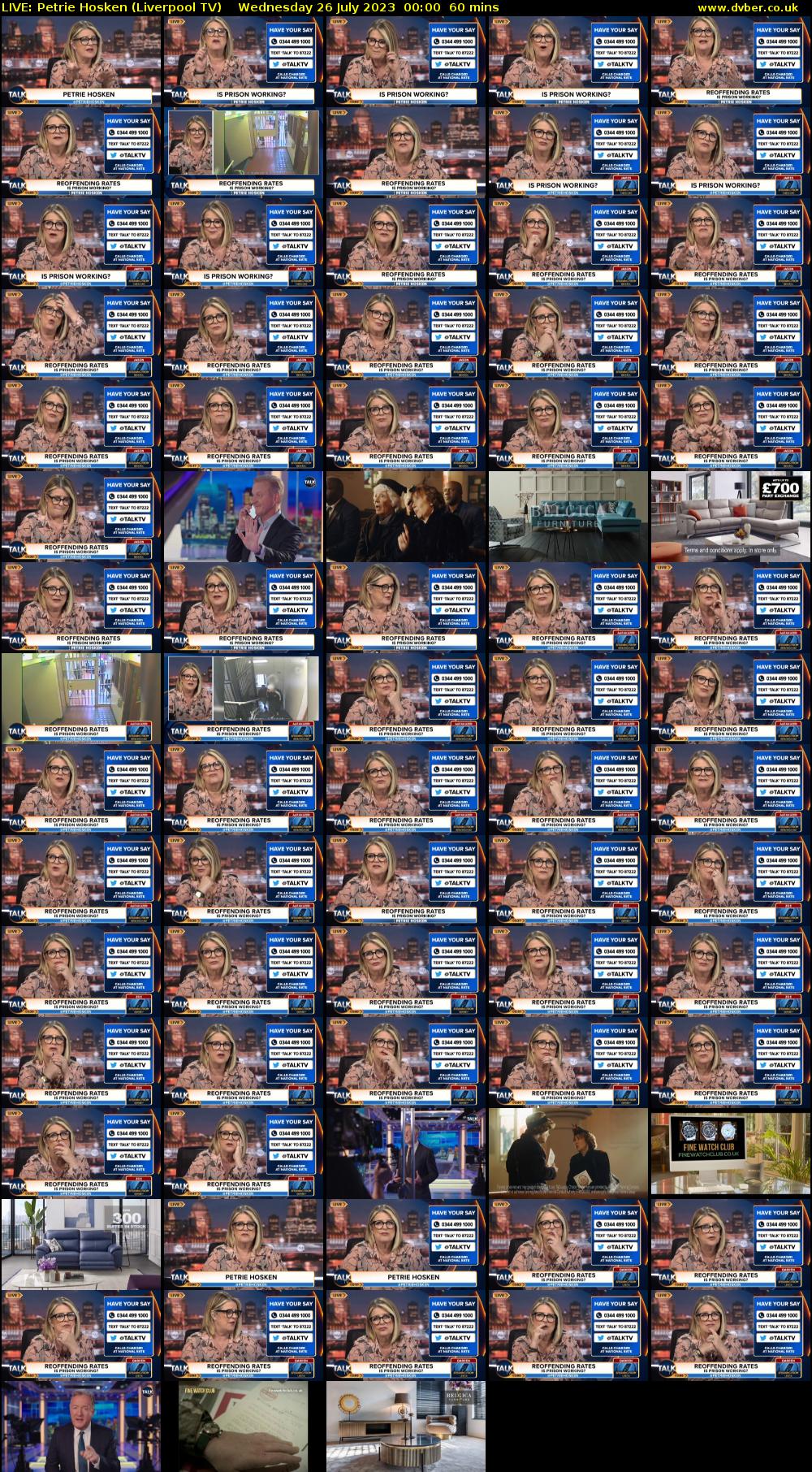 LIVE: Petrie Hosken (Liverpool TV) Wednesday 26 July 2023 00:00 - 01:00