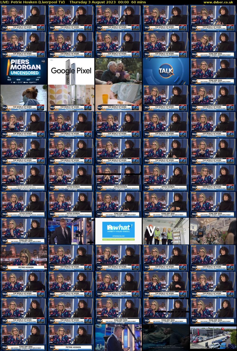 LIVE: Petrie Hosken (Liverpool TV) Thursday 3 August 2023 00:00 - 01:00