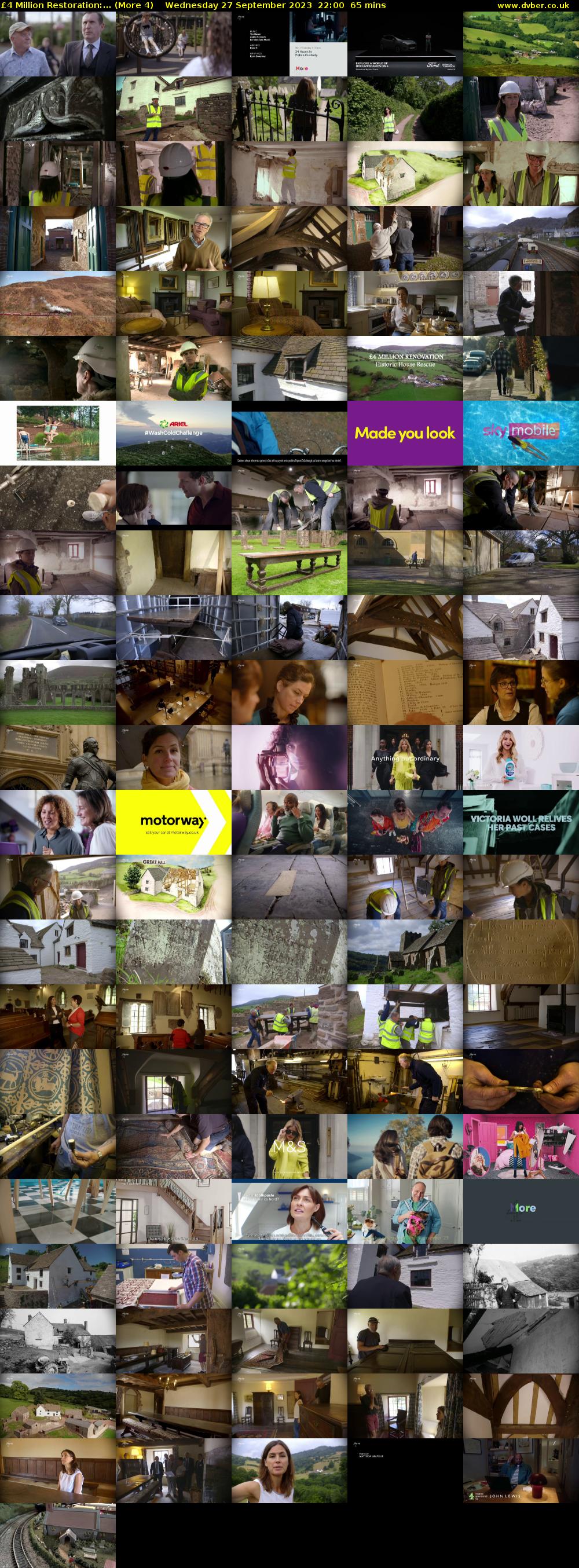 £4 Million Restoration:... (More 4) Wednesday 27 September 2023 22:00 - 23:05