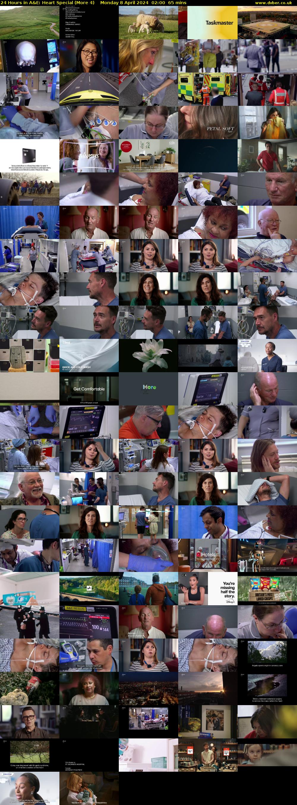 24 Hours in A&E: Heart Special (More 4) Monday 8 April 2024 02:00 - 03:05