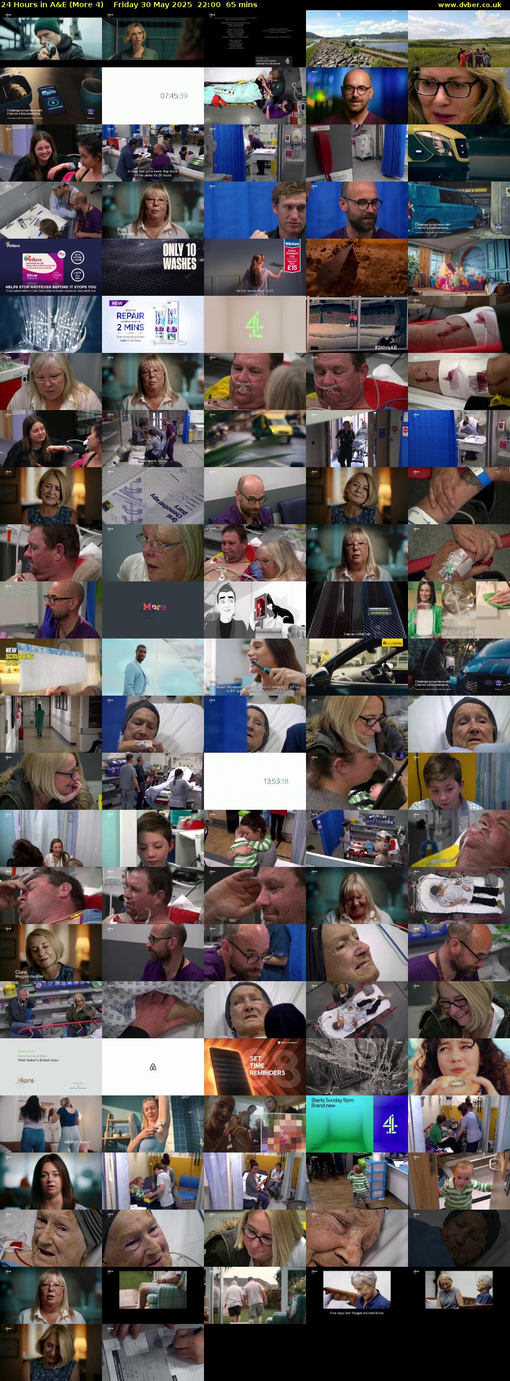 24 Hours in A&E (More 4) Friday 30 May 2025 22:00 - 23:05