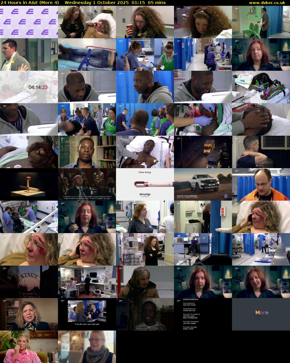 24 Hours in A&E (More 4) Wednesday 1 October 2025 01:15 - 02:20