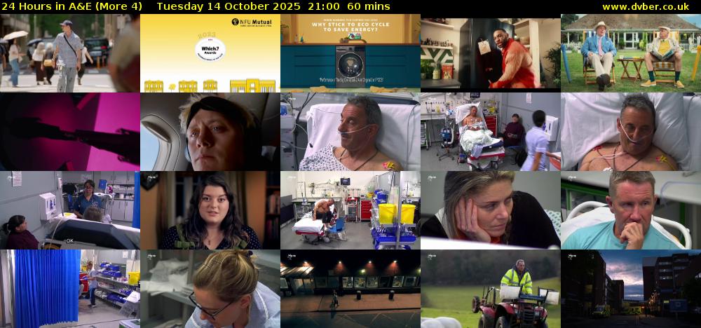 24 Hours in A&E (More 4) Tuesday 14 October 2025 21:00 - 22:00