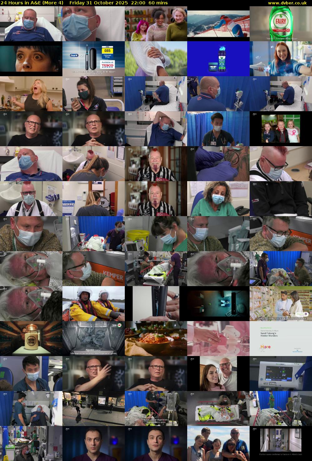 24 Hours in A&E (More 4) Friday 31 October 2025 22:00 - 23:00